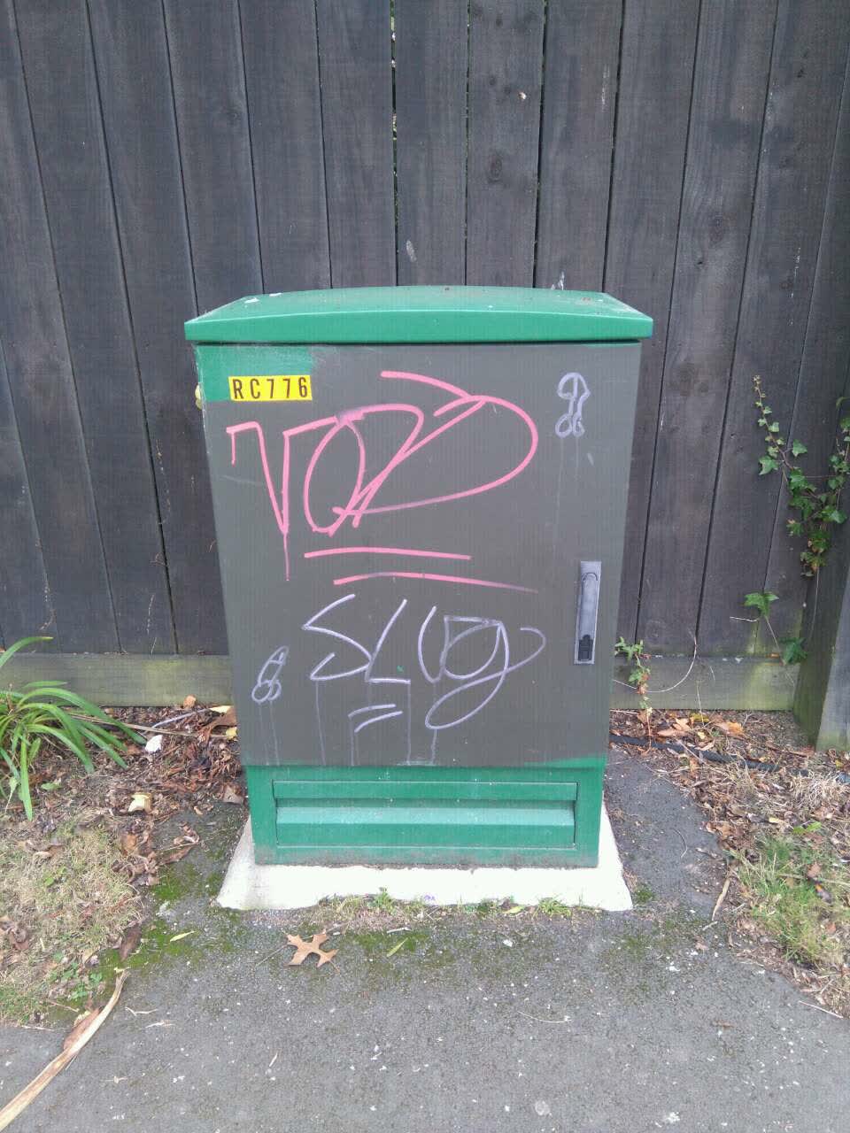 The photograph attached to this graffiti report