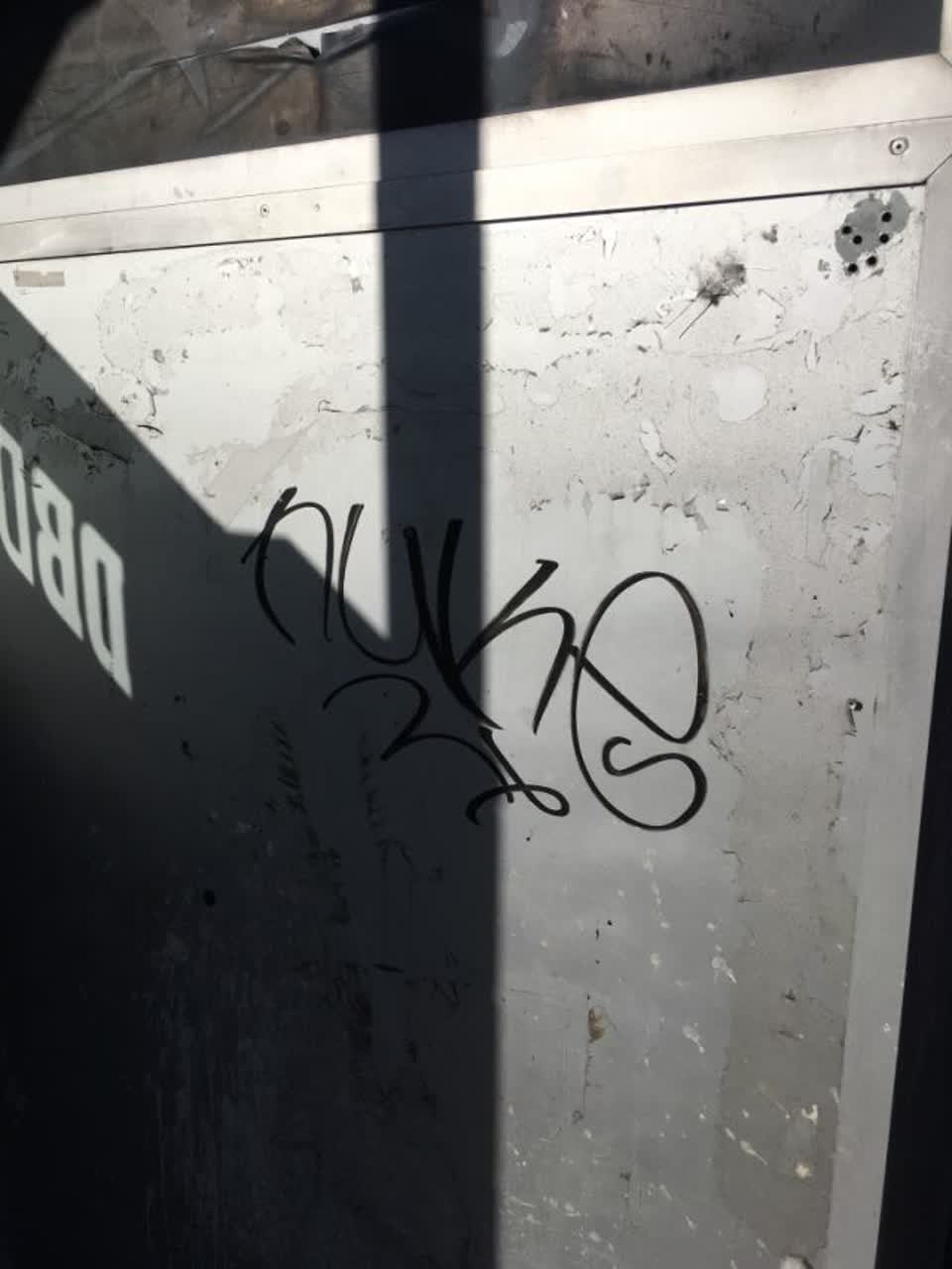 The photograph attached to this graffiti report