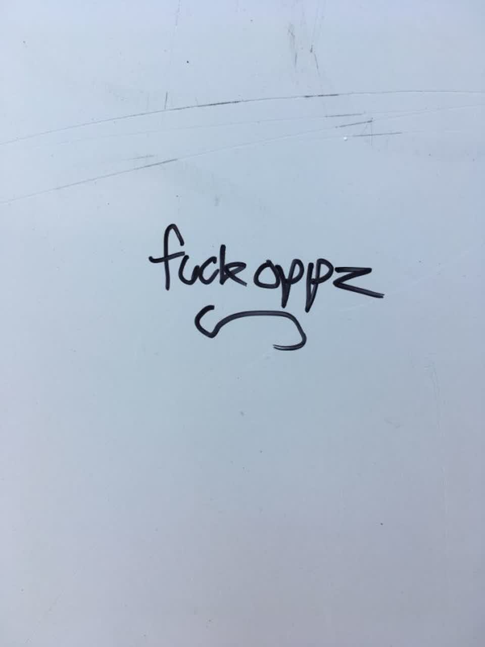 The photograph attached to this graffiti report