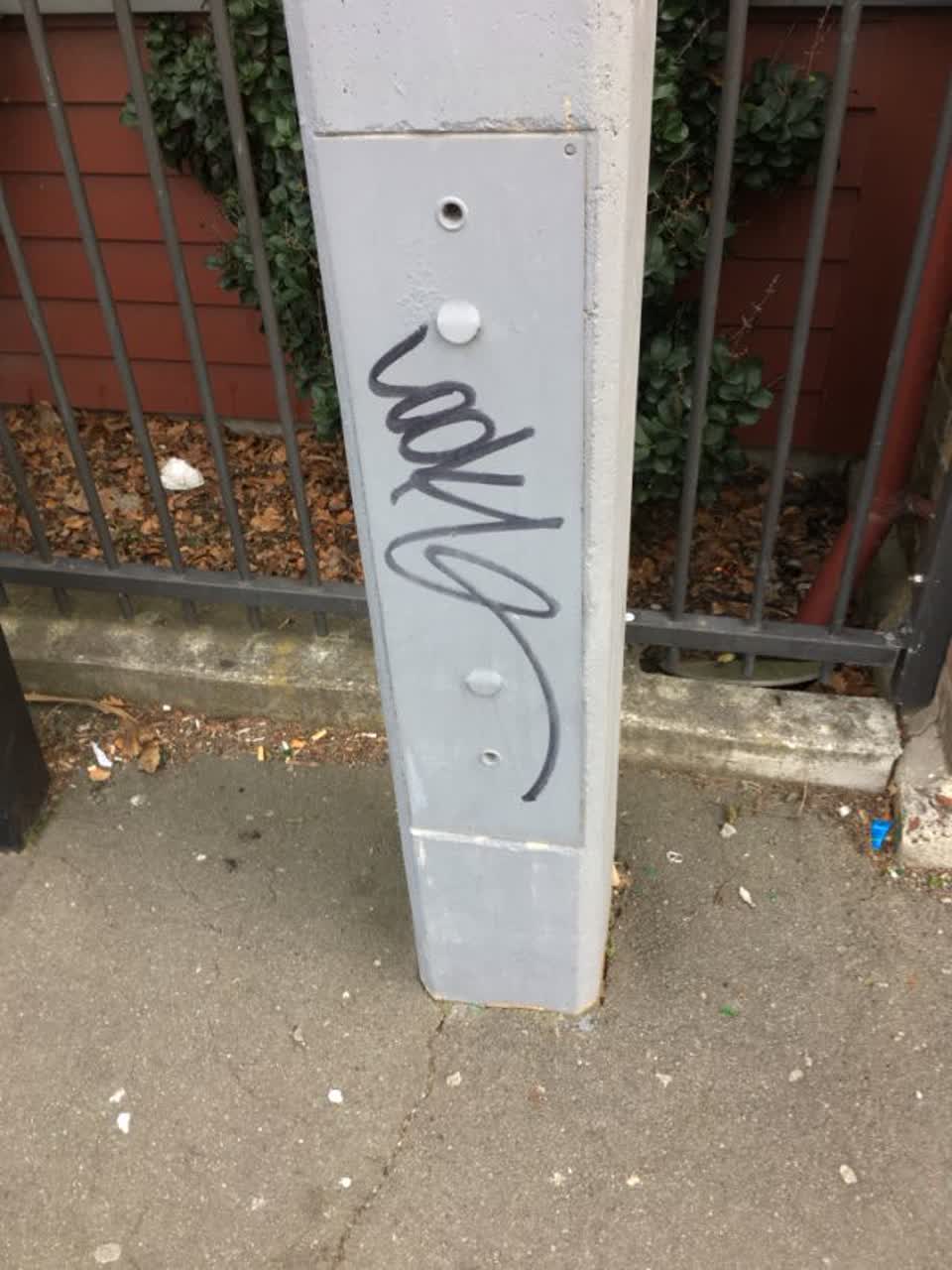 The photograph attached to this graffiti report