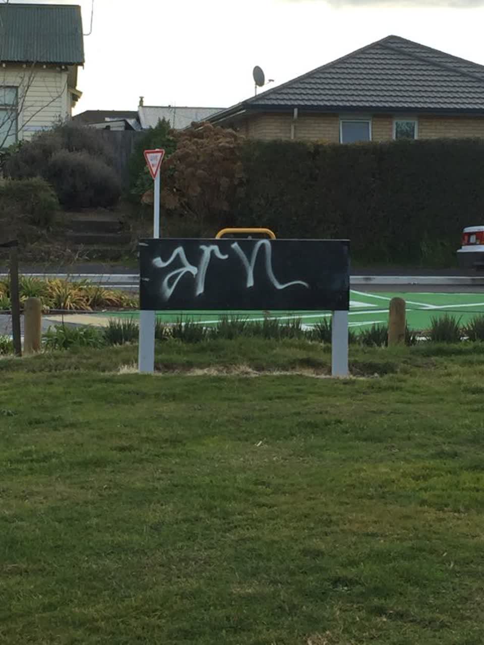 The photograph attached to this graffiti report