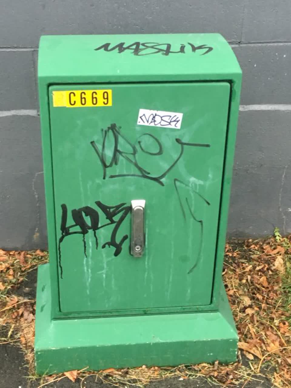 The photograph attached to this graffiti report
