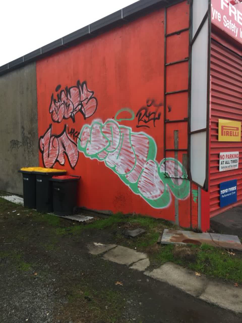 The photograph attached to this graffiti report