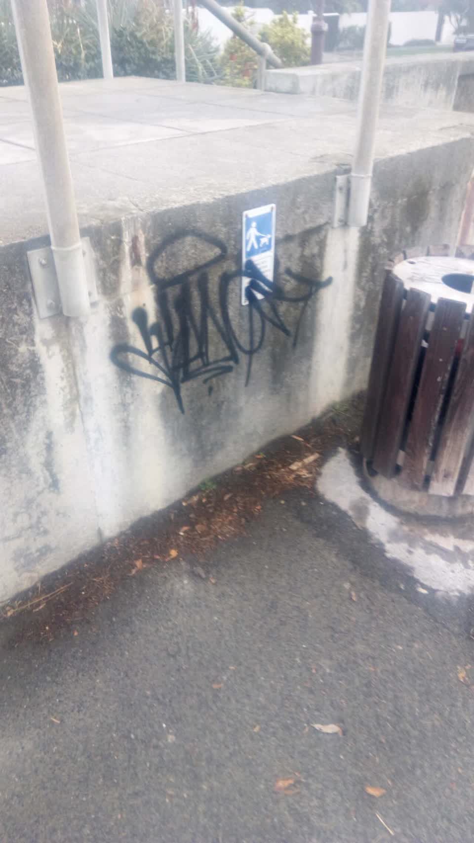 The photograph attached to this graffiti report