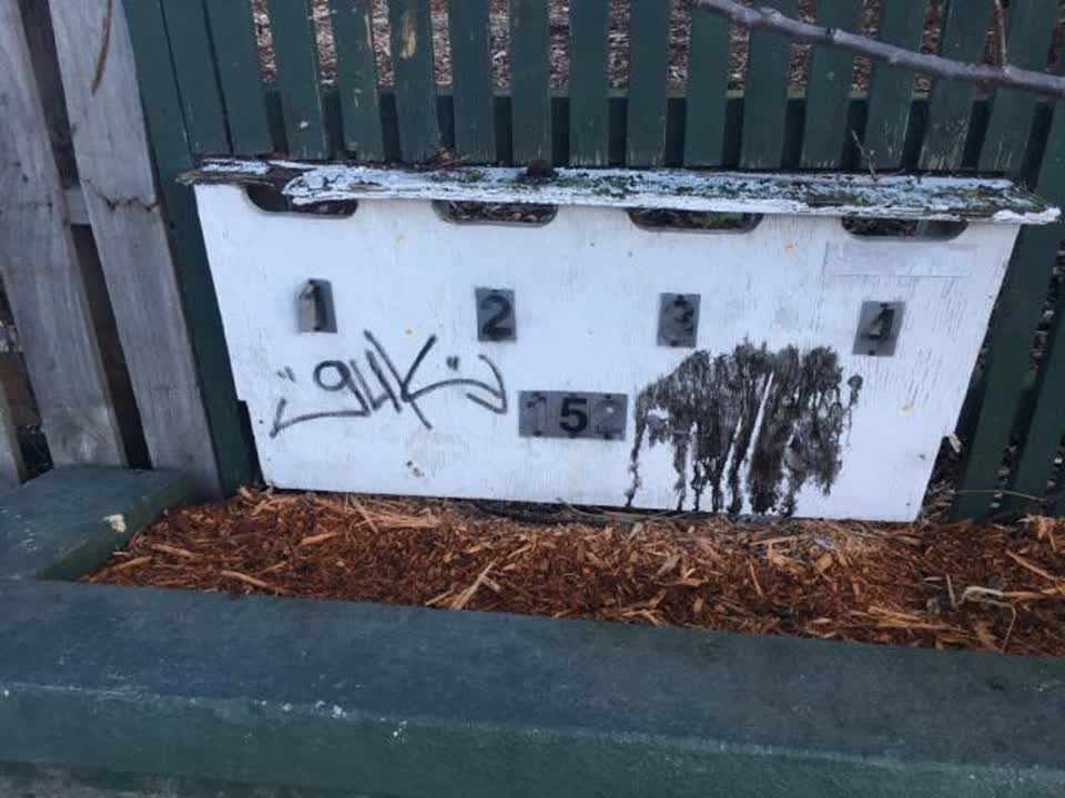 The photograph attached to this graffiti report