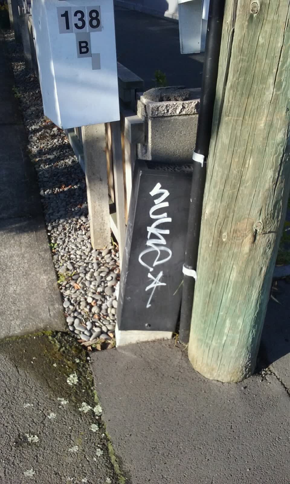 The photograph attached to this graffiti report