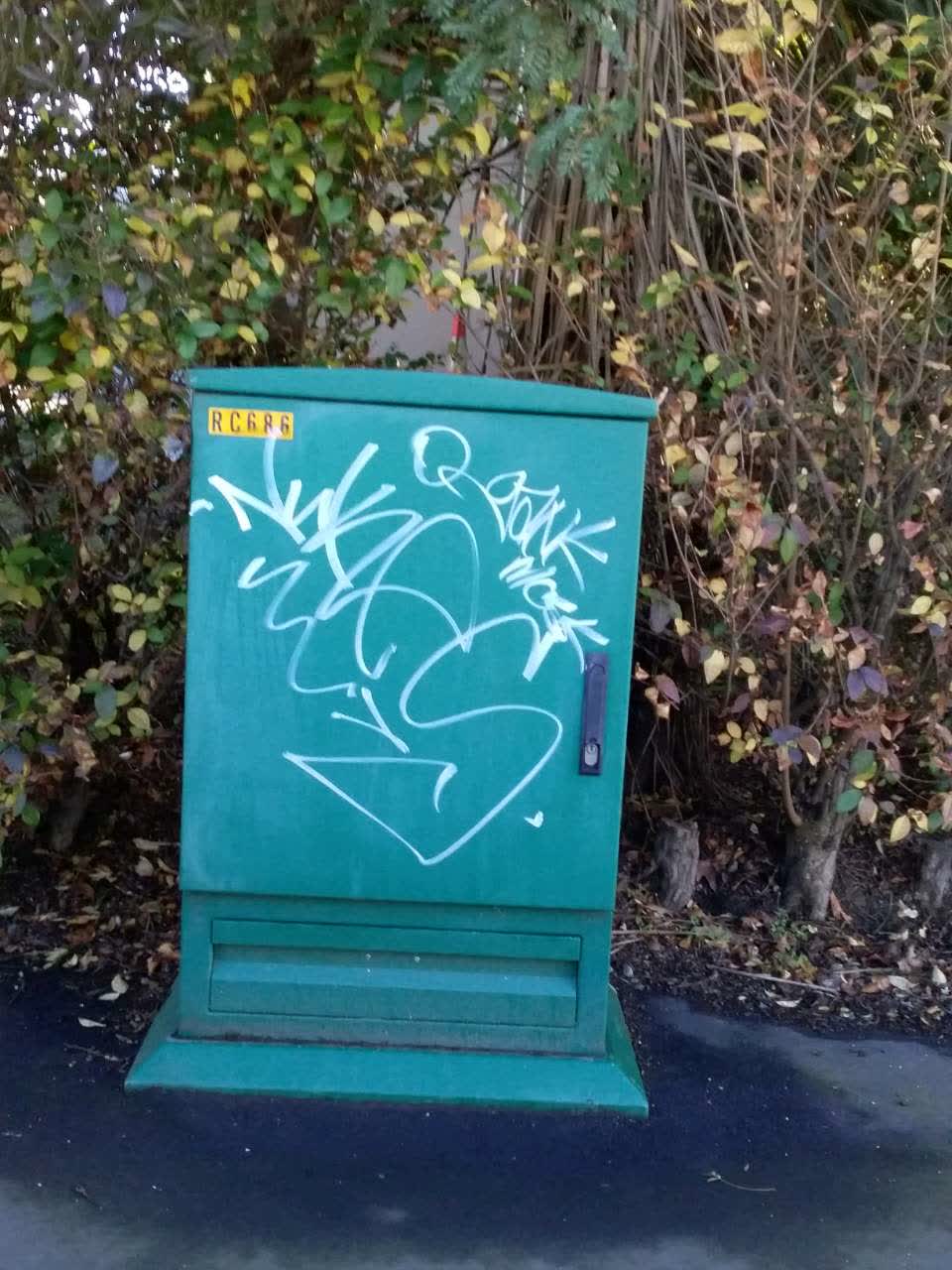 The photograph attached to this graffiti report