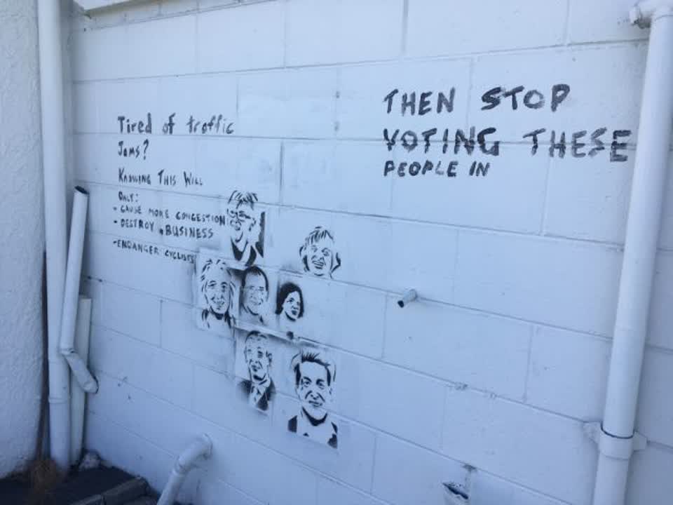 The photograph attached to this graffiti report