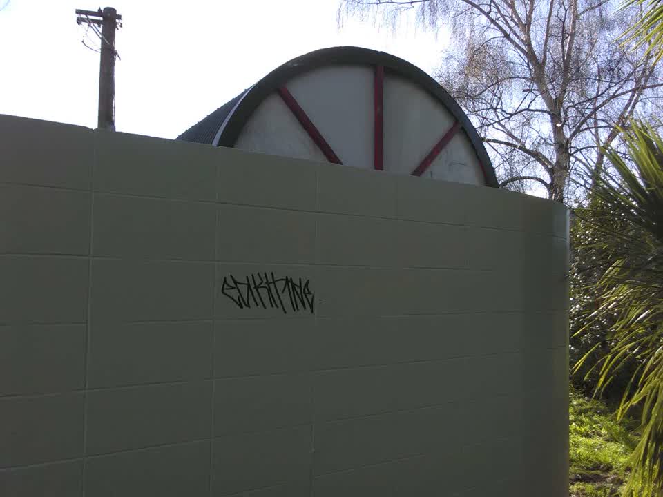 The photograph attached to this graffiti report