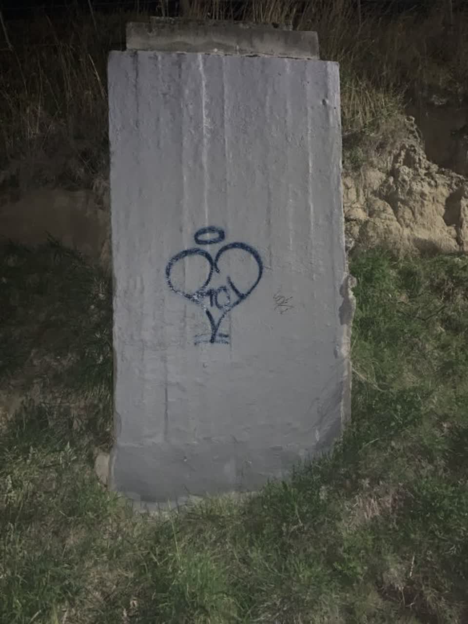 The photograph attached to this graffiti report