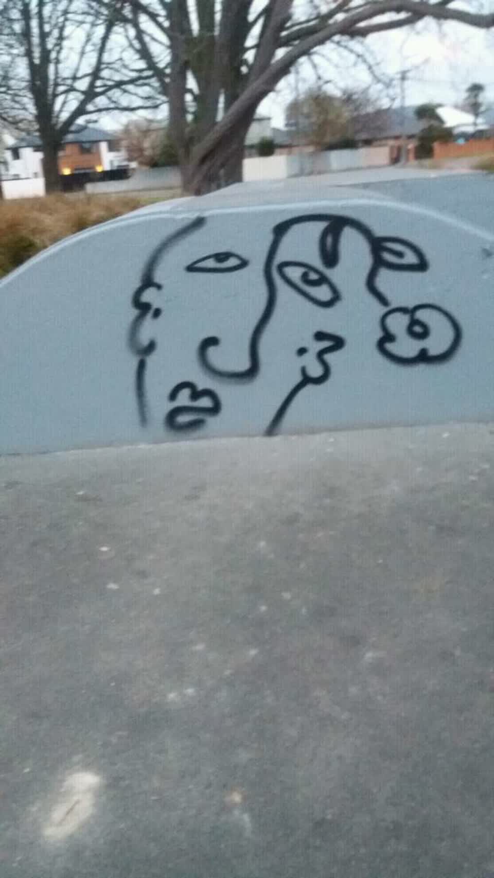 The photograph attached to this graffiti report