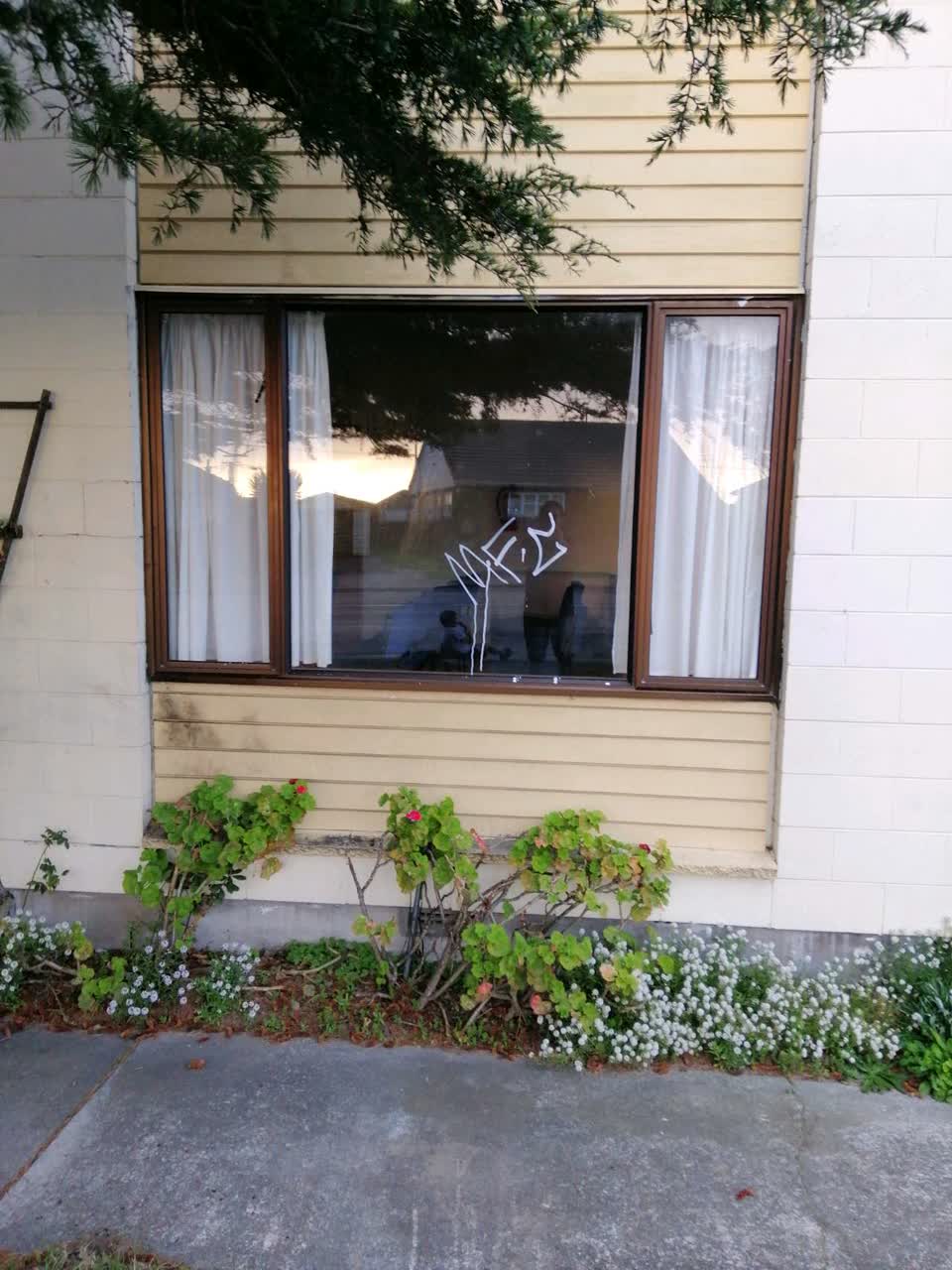 The photograph attached to this graffiti report