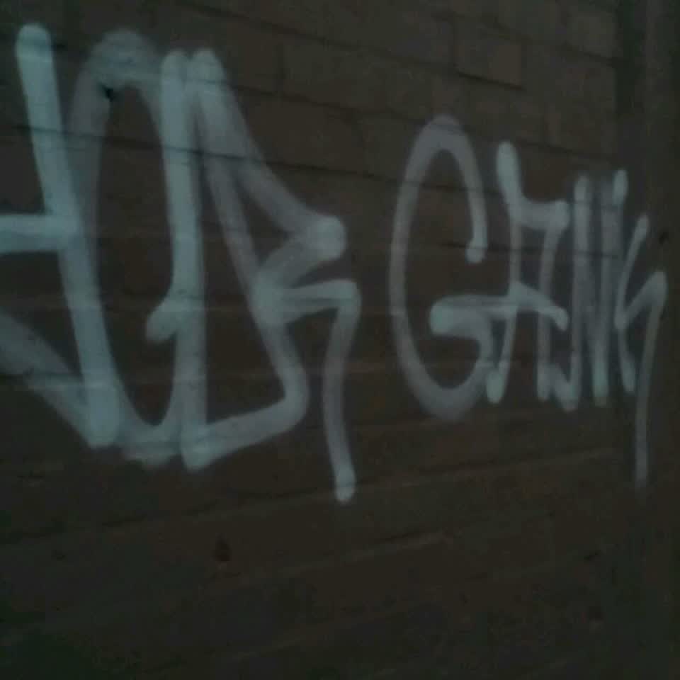 The photograph attached to this graffiti report