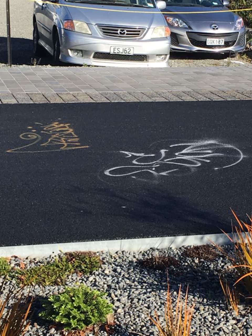 The photograph attached to this graffiti report