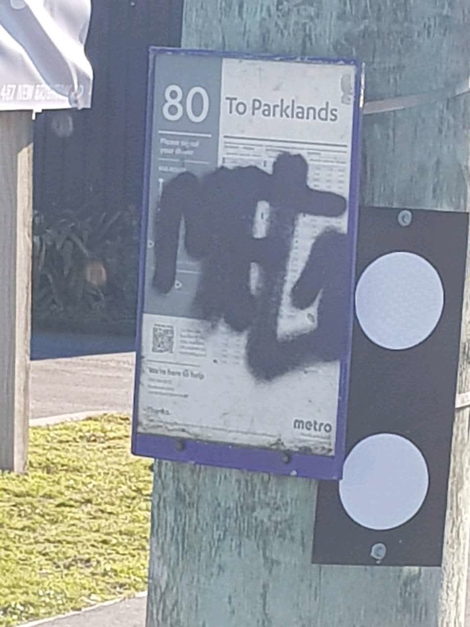 The photograph attached to this graffiti report