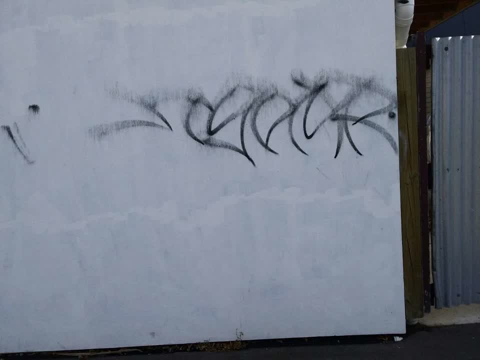 The photograph attached to this graffiti report