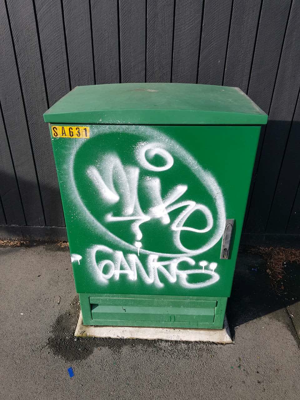 The photograph attached to this graffiti report