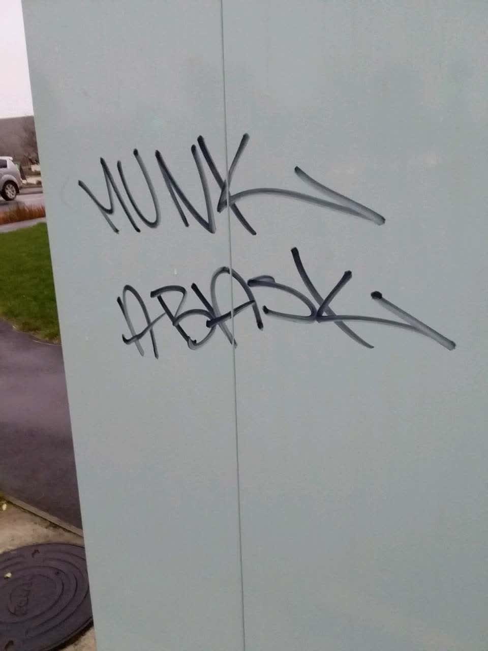 The photograph attached to this graffiti report