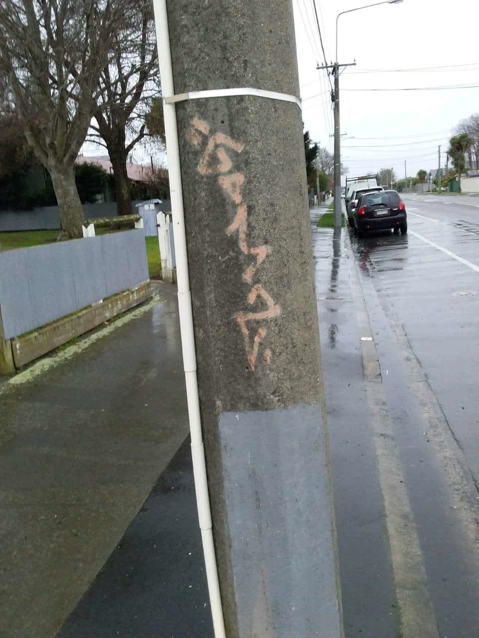 The photograph attached to this graffiti report