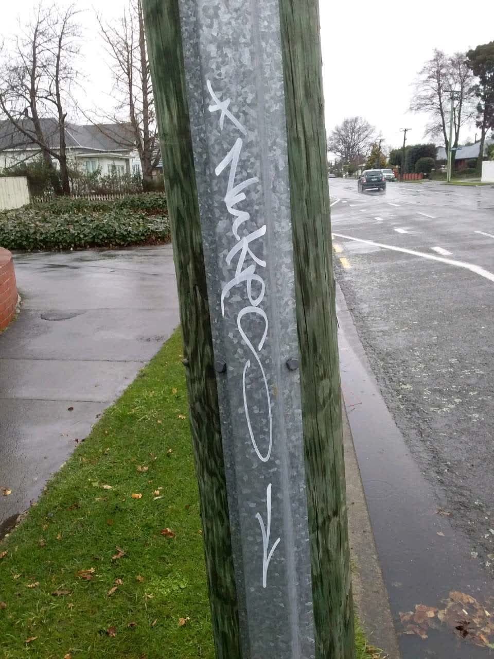 The photograph attached to this graffiti report