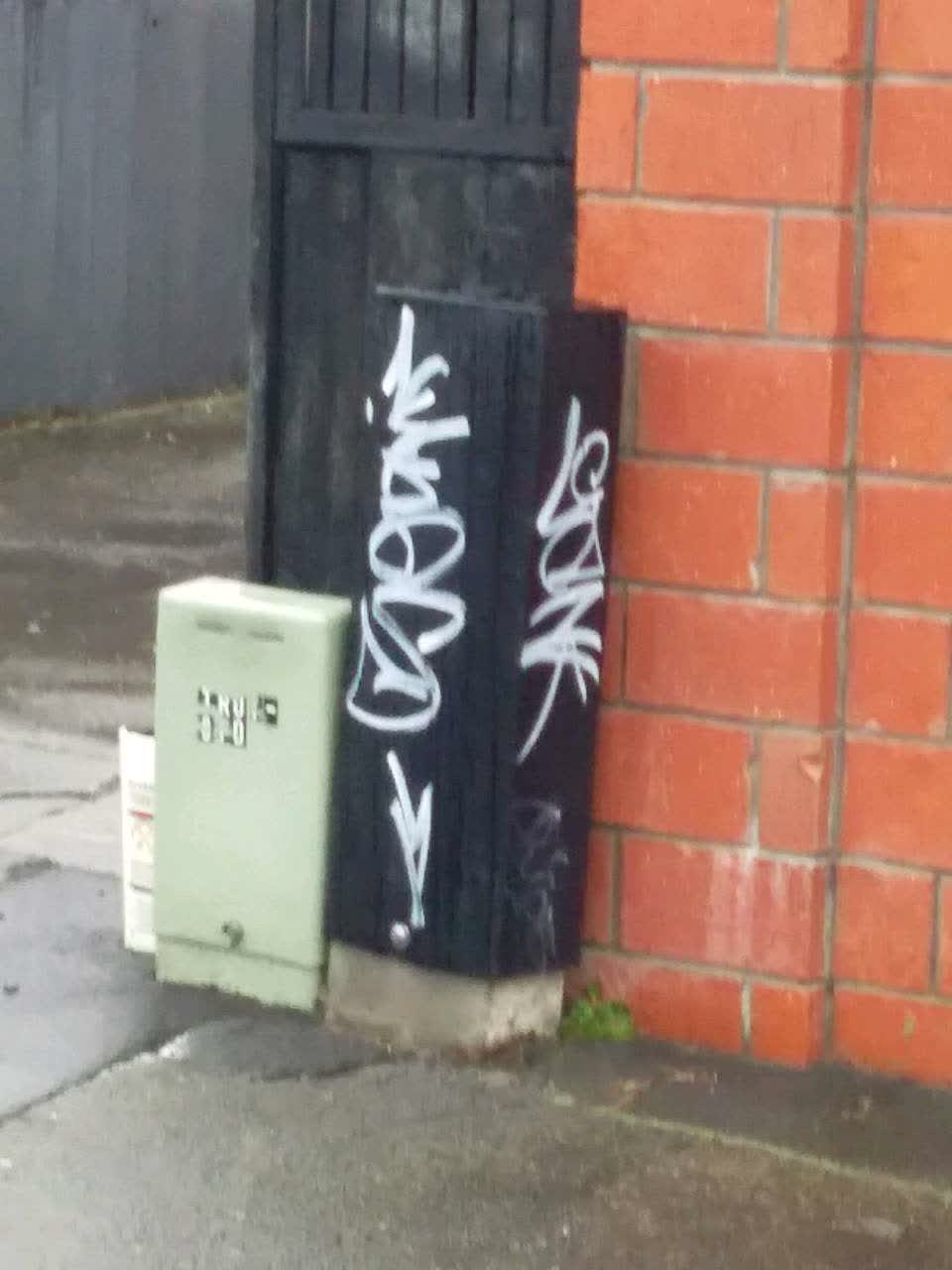 The photograph attached to this graffiti report