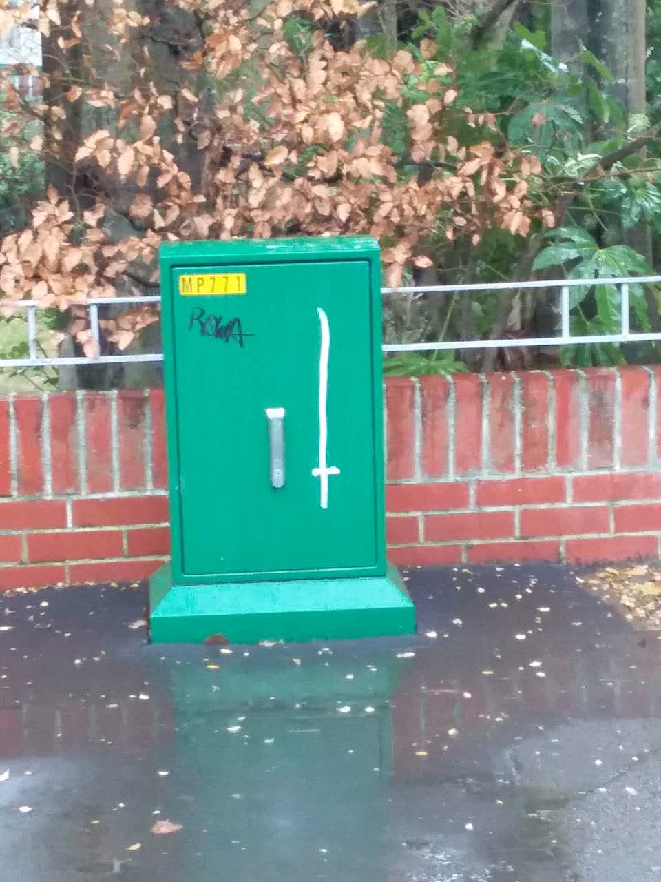 The photograph attached to this graffiti report