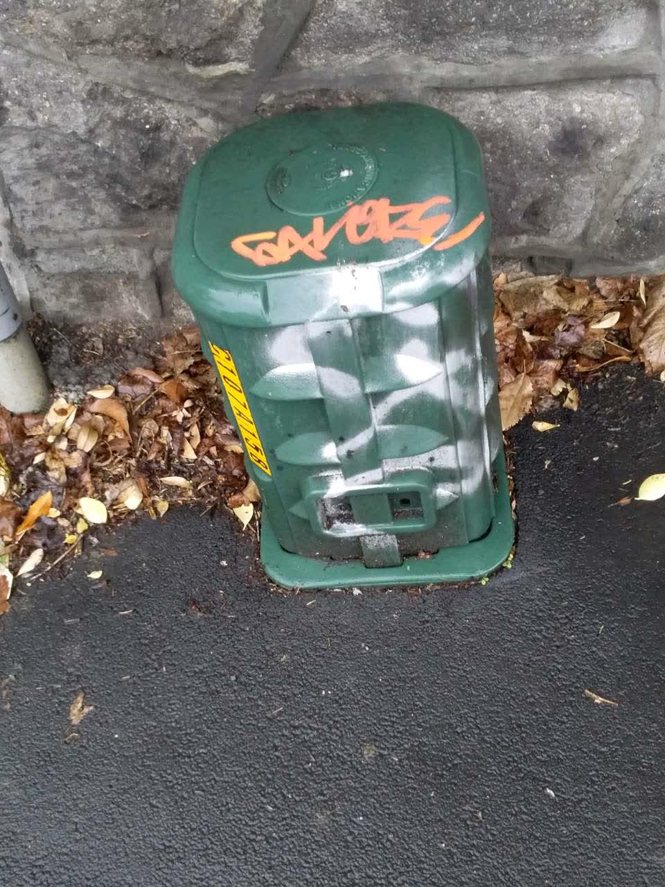 The photograph attached to this graffiti report