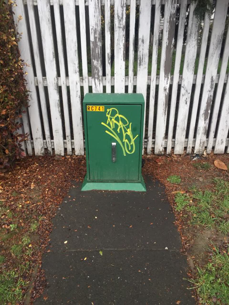 The photograph attached to this graffiti report