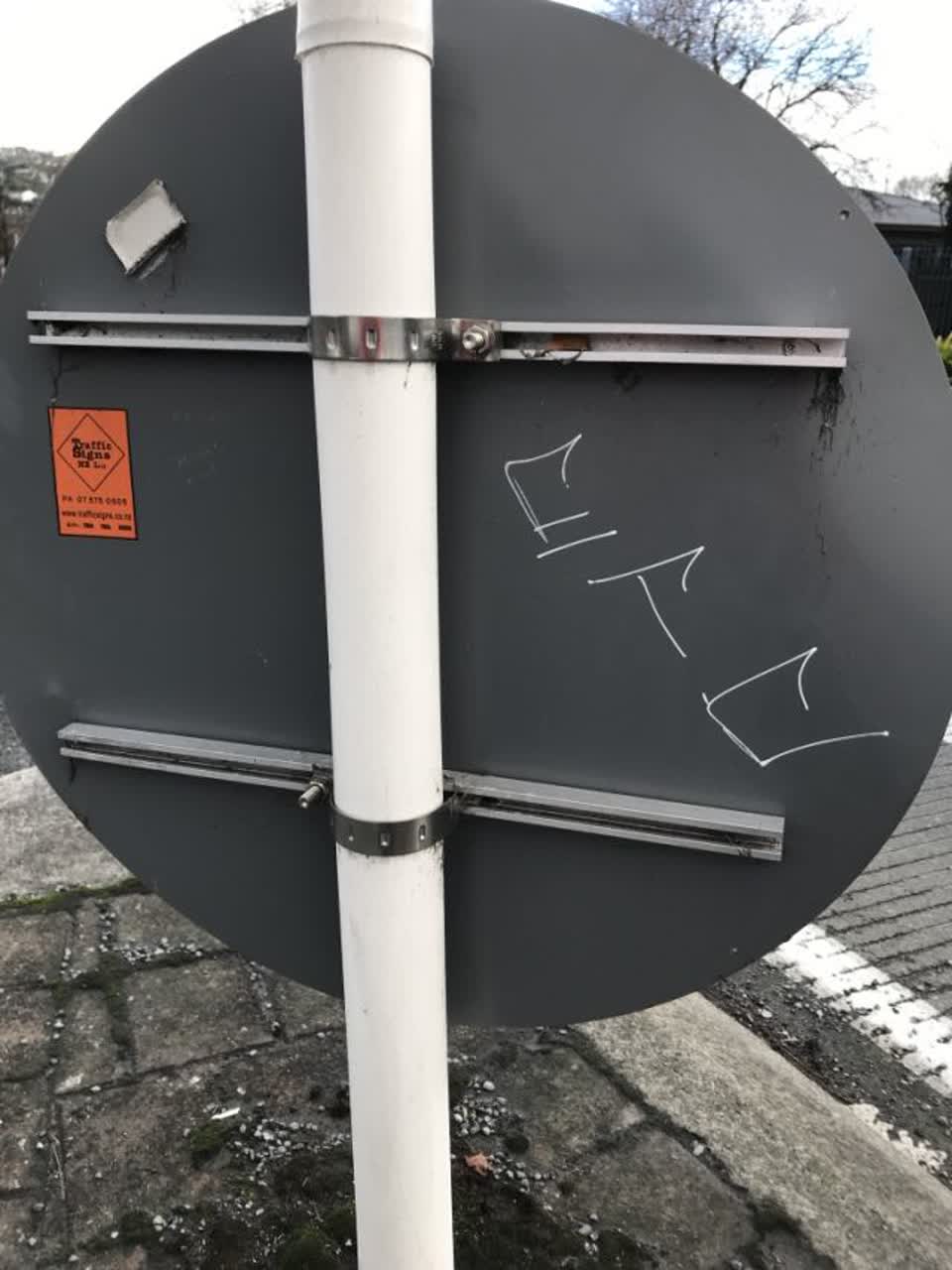 The photograph attached to this graffiti report