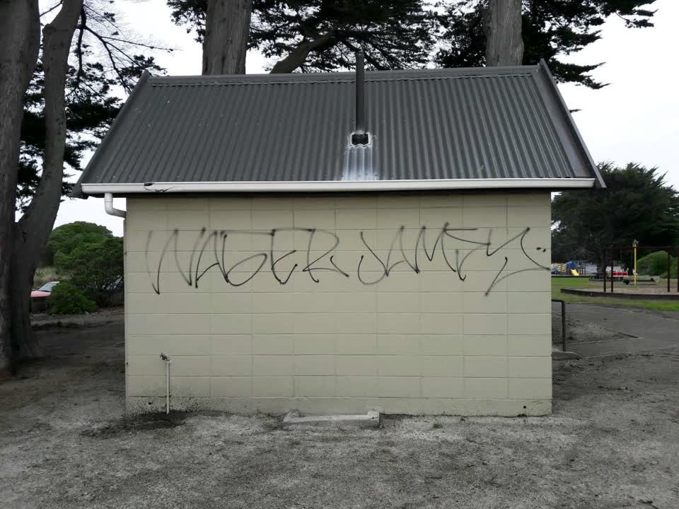 The photograph attached to this graffiti report