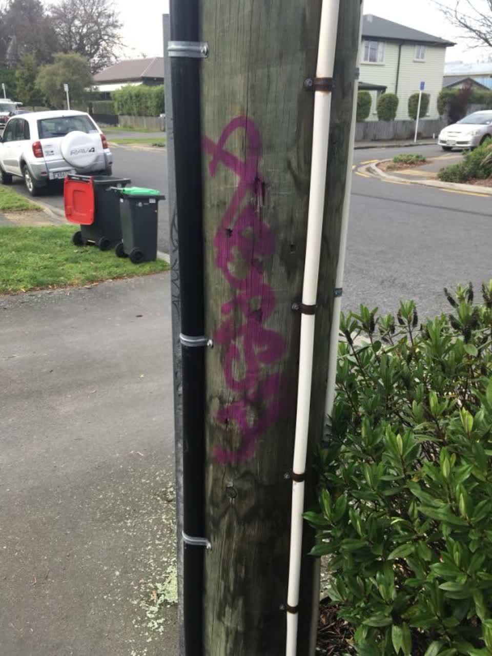 The photograph attached to this graffiti report