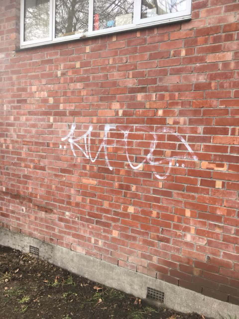 The photograph attached to this graffiti report