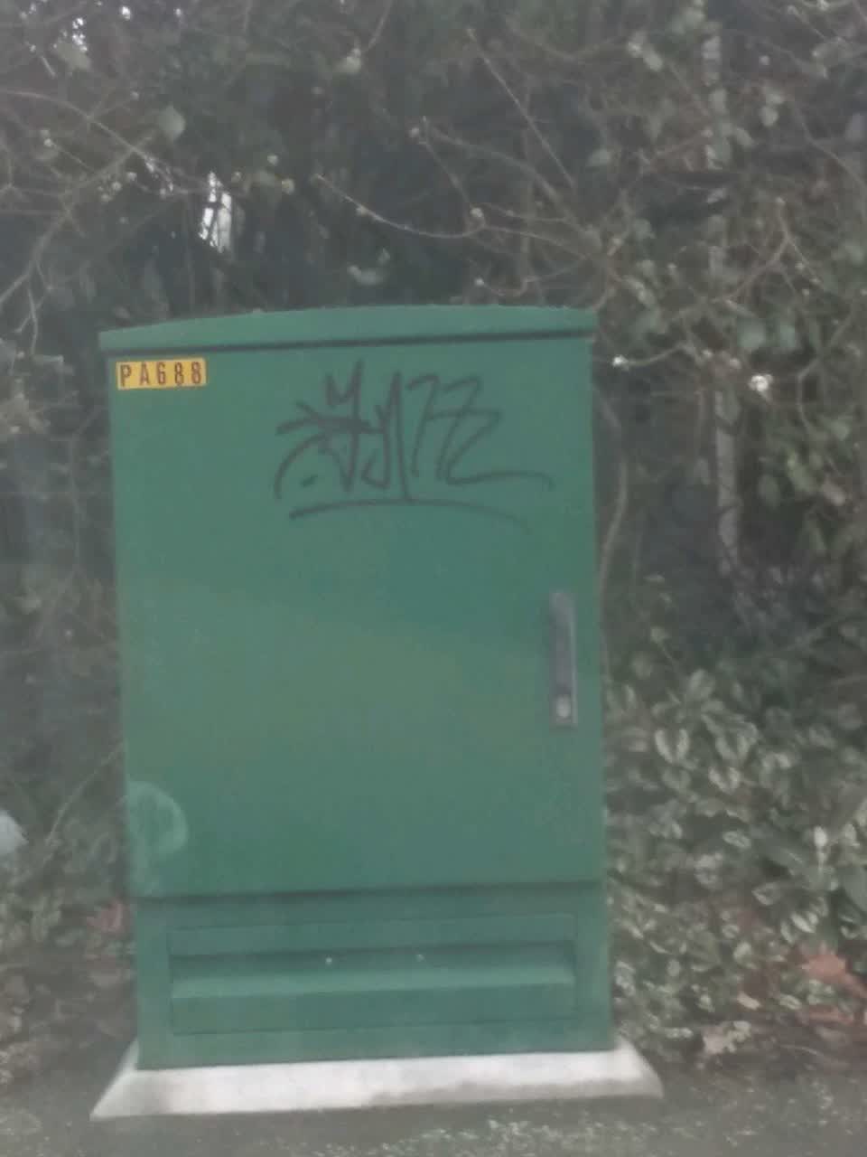 The photograph attached to this graffiti report