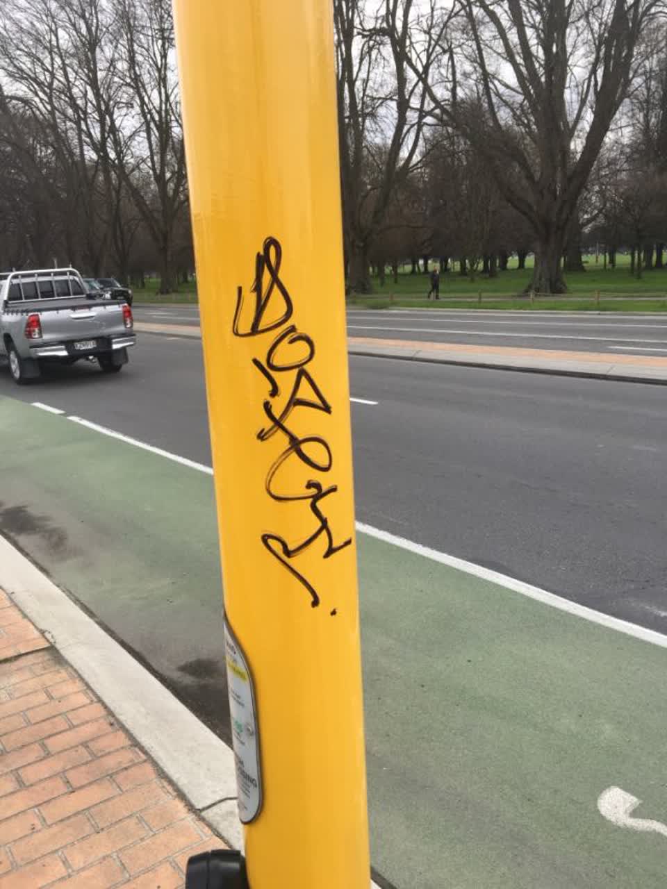 The photograph attached to this graffiti report