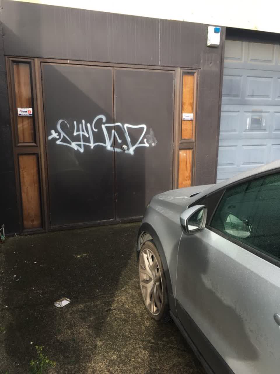 The photograph attached to this graffiti report