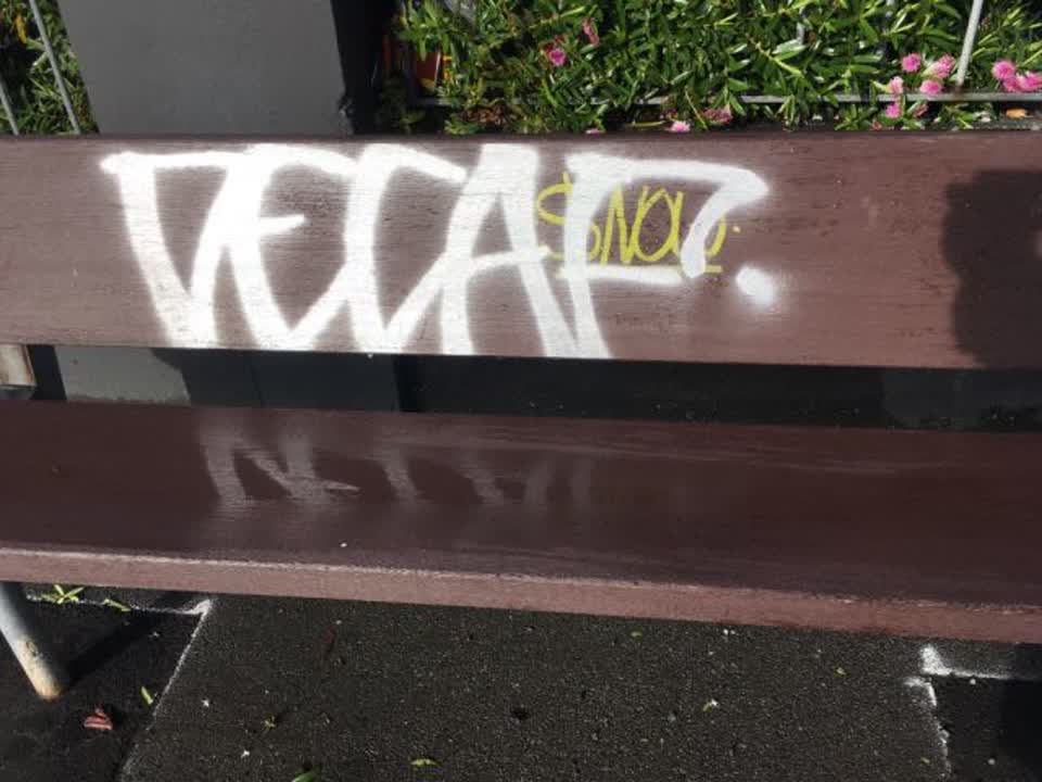 The photograph attached to this graffiti report