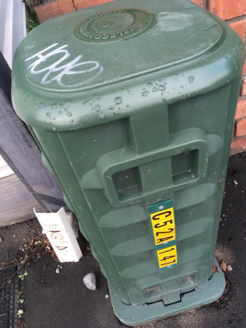 The photograph attached to this graffiti report