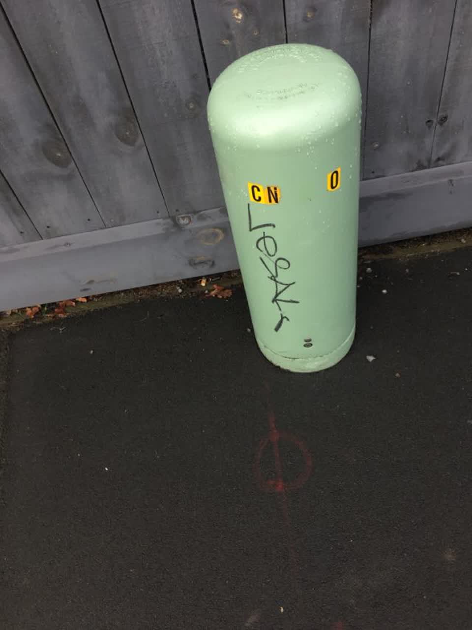 The photograph attached to this graffiti report
