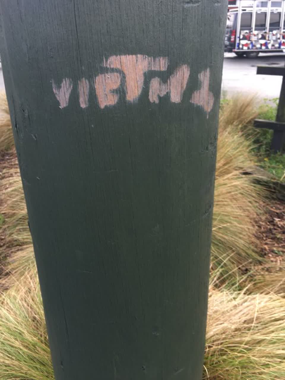 The photograph attached to this graffiti report