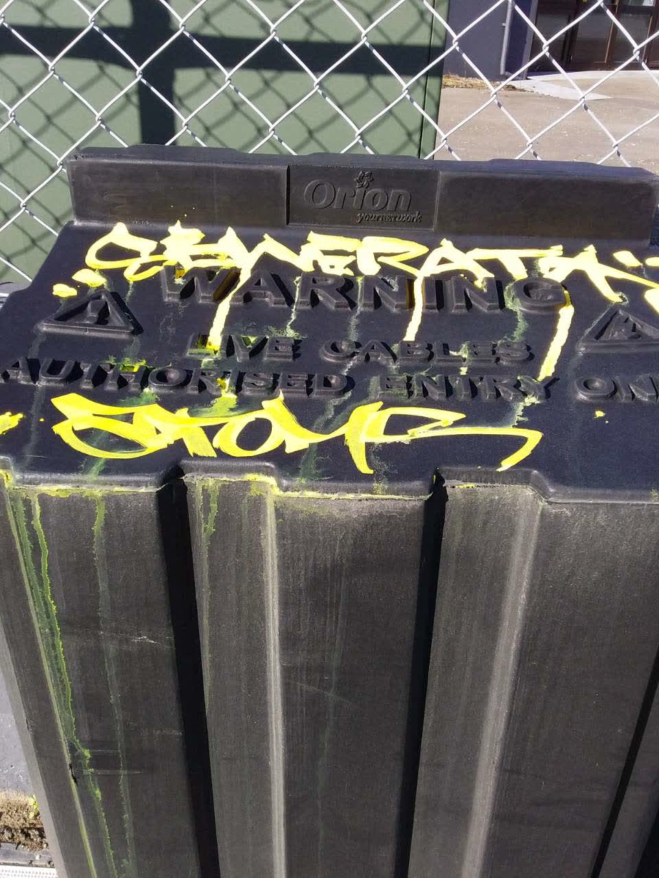 The photograph attached to this graffiti report