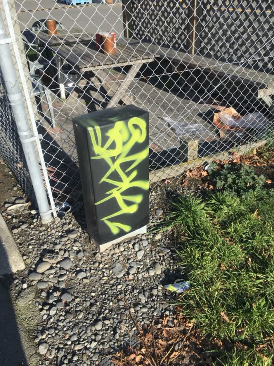 The photograph attached to this graffiti report