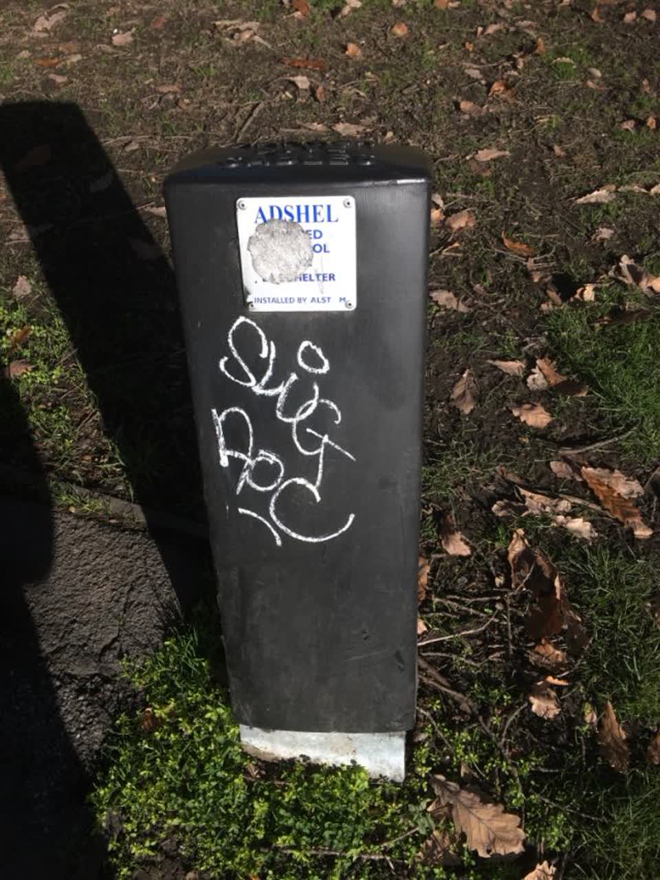 The photograph attached to this graffiti report