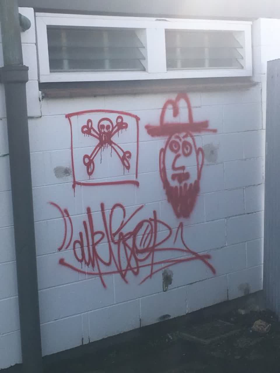 The photograph attached to this graffiti report
