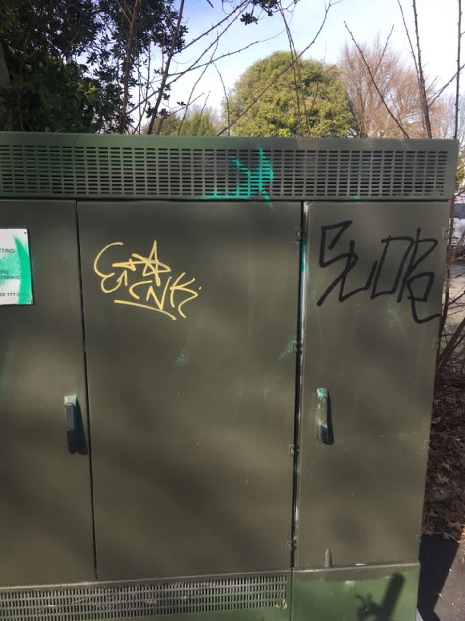 The photograph attached to this graffiti report