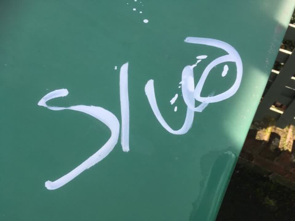 The photograph attached to this graffiti report