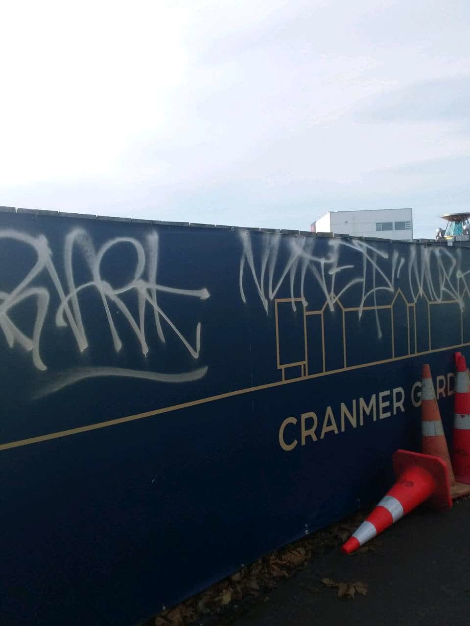 The photograph attached to this graffiti report