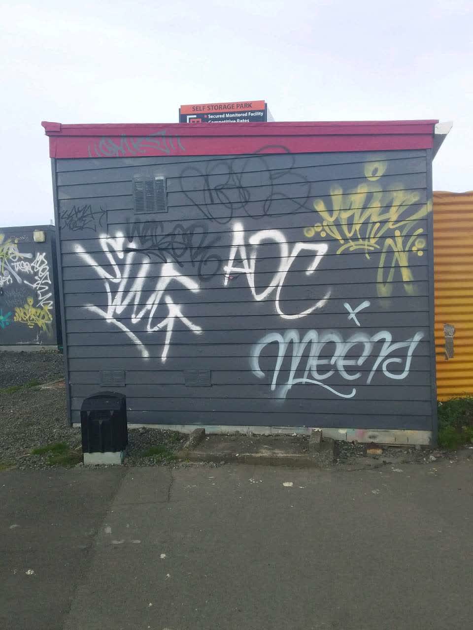The photograph attached to this graffiti report
