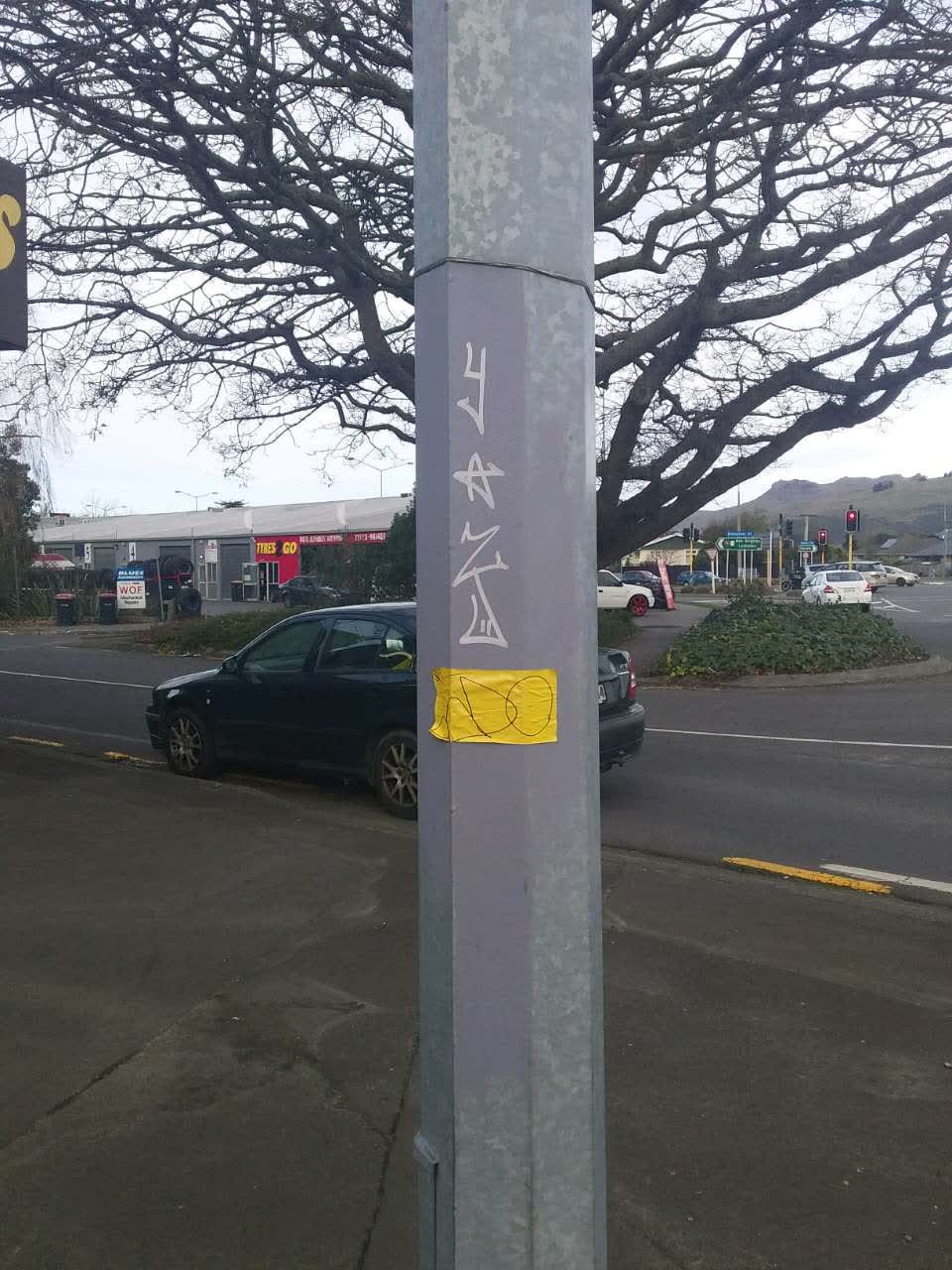 The photograph attached to this graffiti report