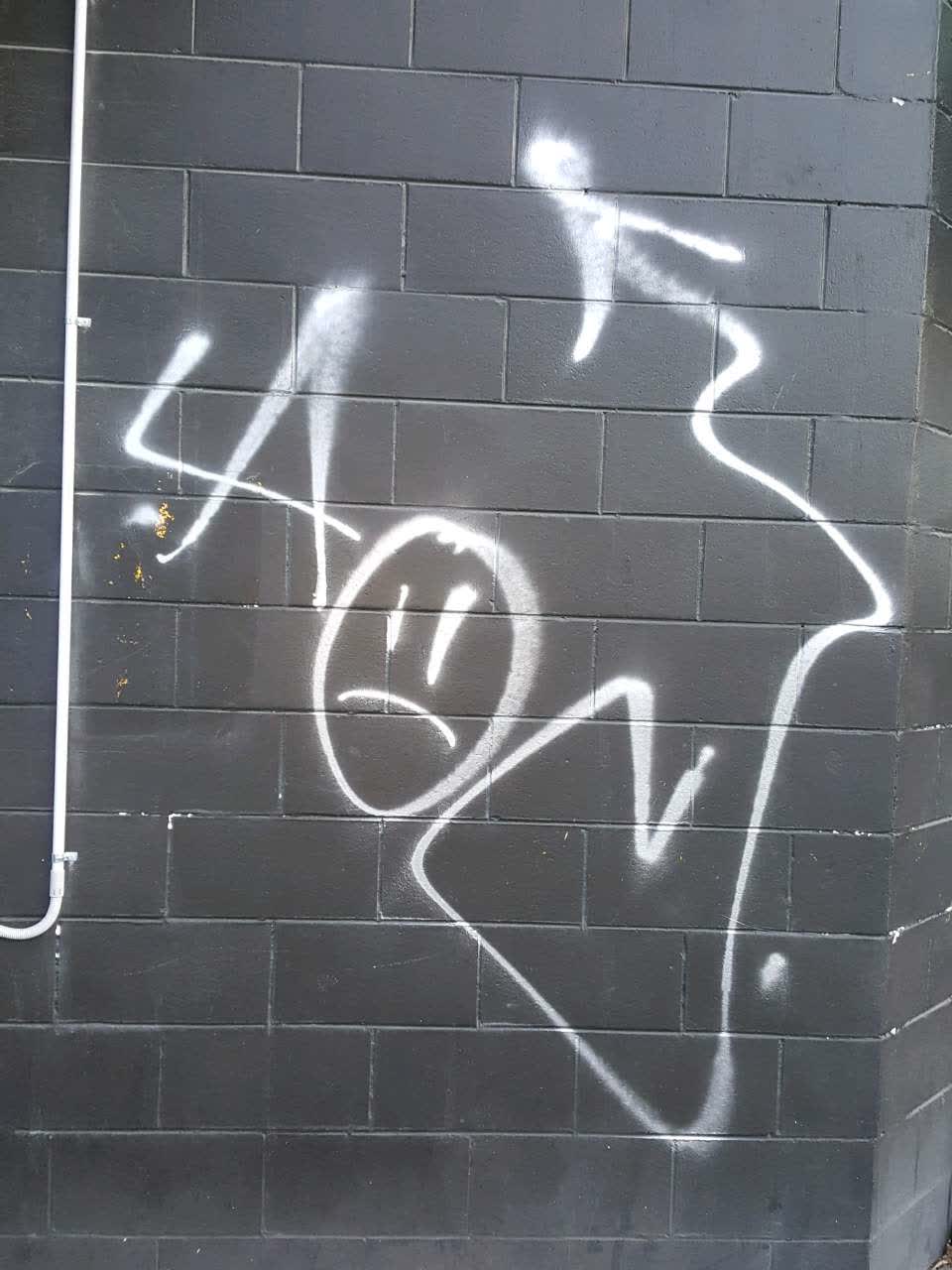The photograph attached to this graffiti report