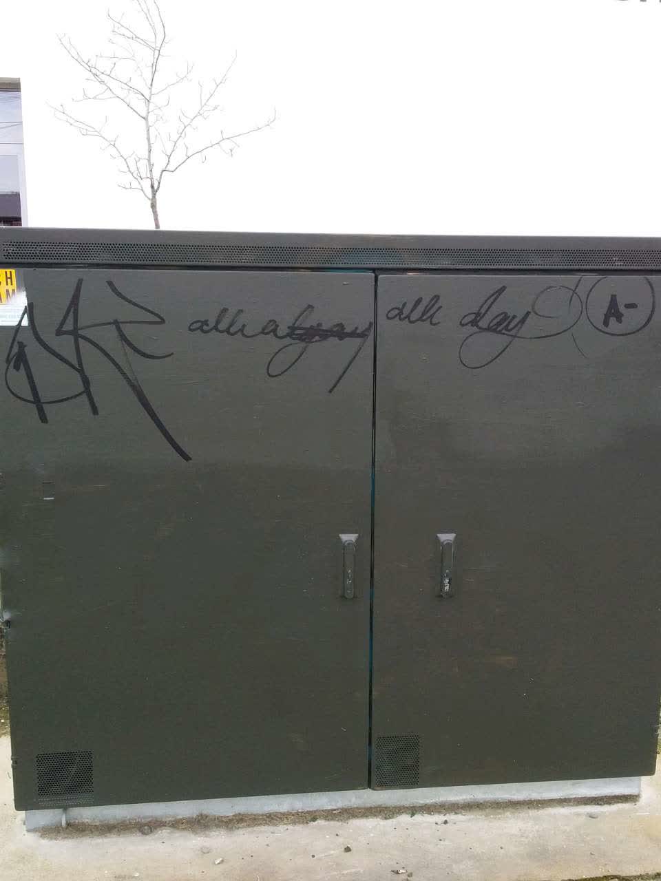 The photograph attached to this graffiti report